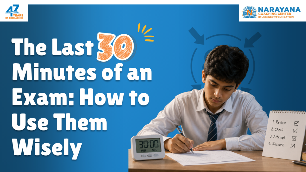 Student using the last 30 minutes of an exam wisely